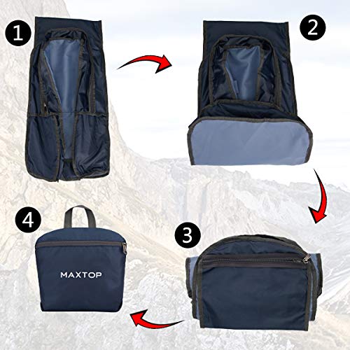 MAXTOP, mochilas ligeras plegables de viaje, unisex de 40 l, azul oscuro