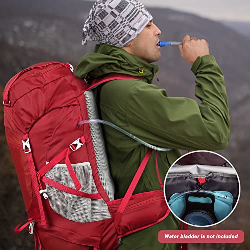HOMIEE, 50L hiking backpack, unisex, red