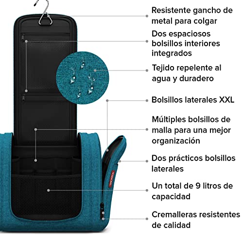 Toiletry bag XXL, 9 l, unisex toiletry bag, turquoise