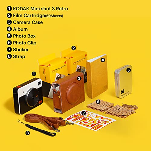 Kodak Mini Shot 3 Retro Cámara Instantánea Bluetooth Blanca