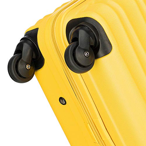 Wittchen, heavy duty medium suitcase trolley, yellow, 4 wheels