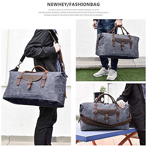 Men's leather travel bag, gray