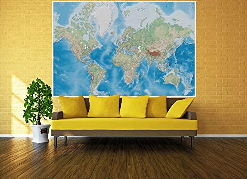 GREAT ART XXL, world map poster (140 X 100 cm)
