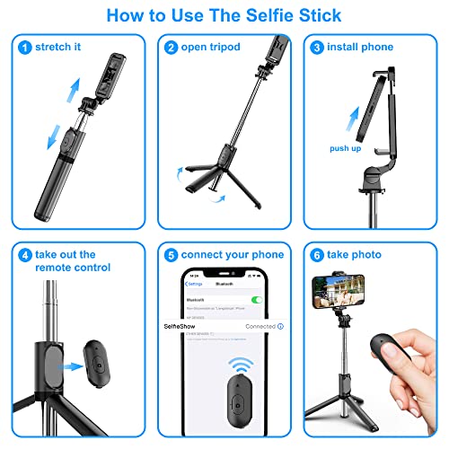 Palo selfie trípode, mini extensible con inalámbrico control remoto