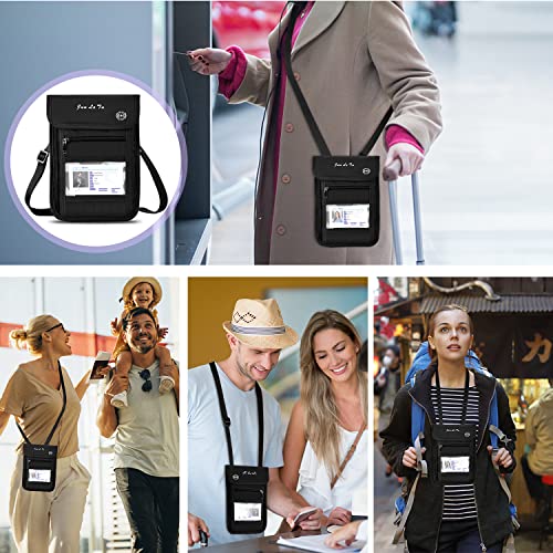 WACCET, Unisex-Reisedokumententasche mit Reißverschlusstaschen