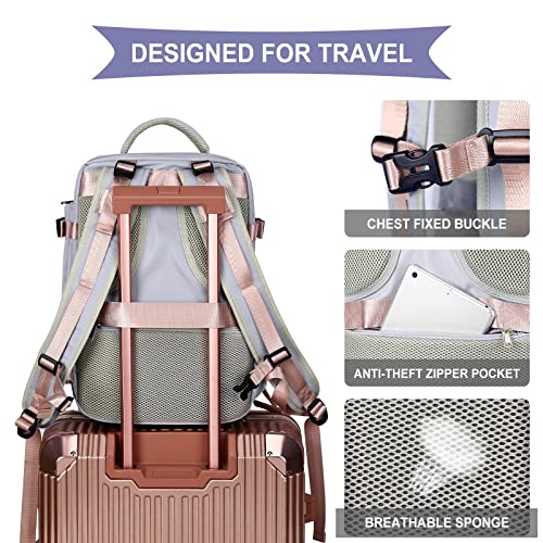 SZLX, mochila de viaje para mujer, gris púrpura, mediana, modelo B