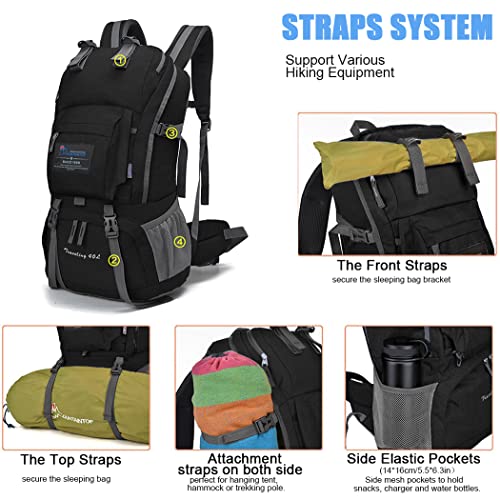 MOUNTAINTOP, 40 l, hiking backpack, unisex, black