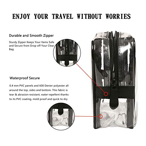 Amazon Brand, Eono Unisex Travel Toiletry Bag, Clear