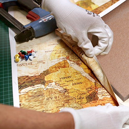 Murando, Weltkarte mit Brett zum Nageln Reißnägel 90x60 cm, Hartfaserplatte