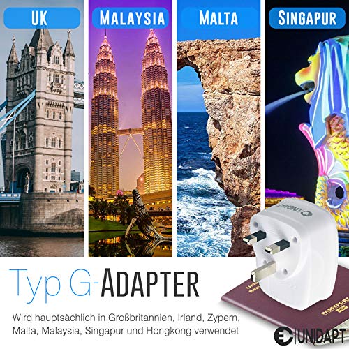 Unidapt Europe to UK Plug Adapter 5 in 1